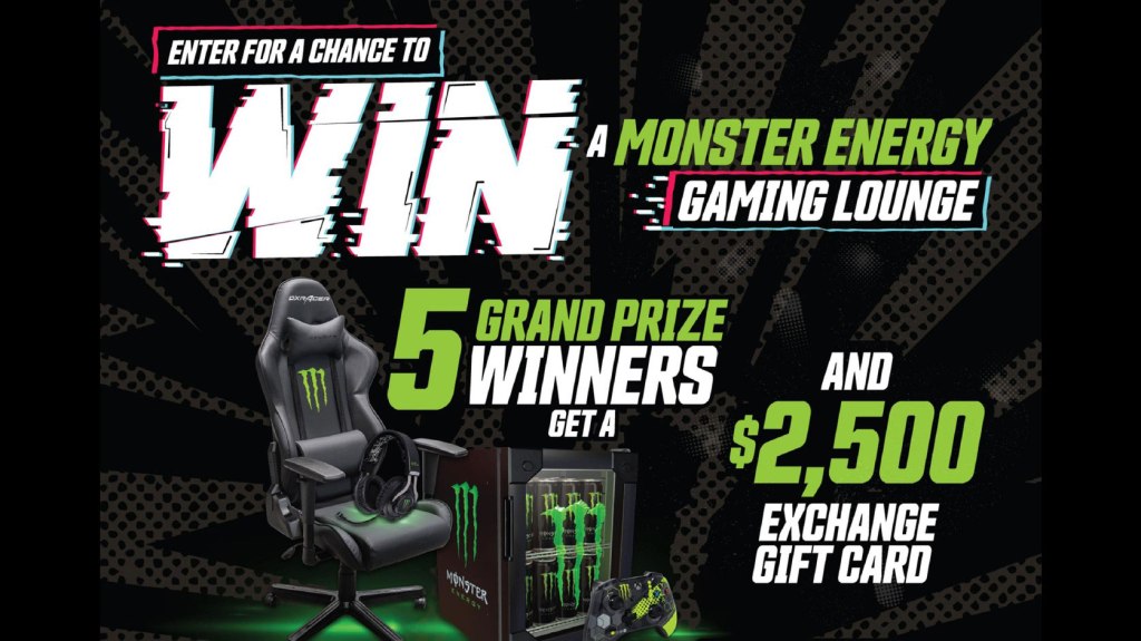 Nearly $22,000 in Prizes Up for Grabs in Monster Energy Gaming Lounge&nbsp;Sweepstakes