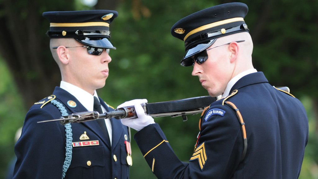 Ceremonial M17 Pistols Honor Tomb Guard&nbsp;Sentinels