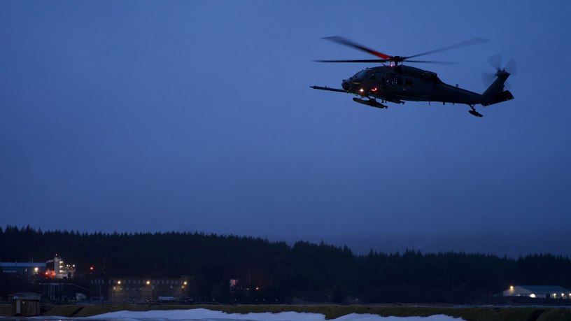 Alaska Air Guard Conducts Nighttime Medical Evacuation