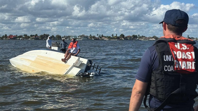 Coast Guard rescues boater from capsized vessel near Port Canaveral
