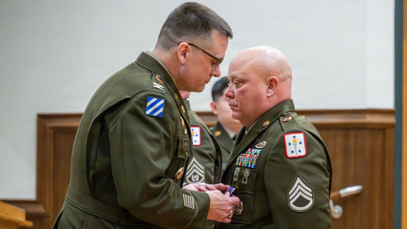 Soldier receives Purple Heart, credits training for skilled reaction to IED attack in Afghanistan