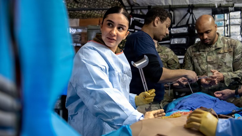 86th Medical Group, sister services join together in large scale mass casualty training exercise