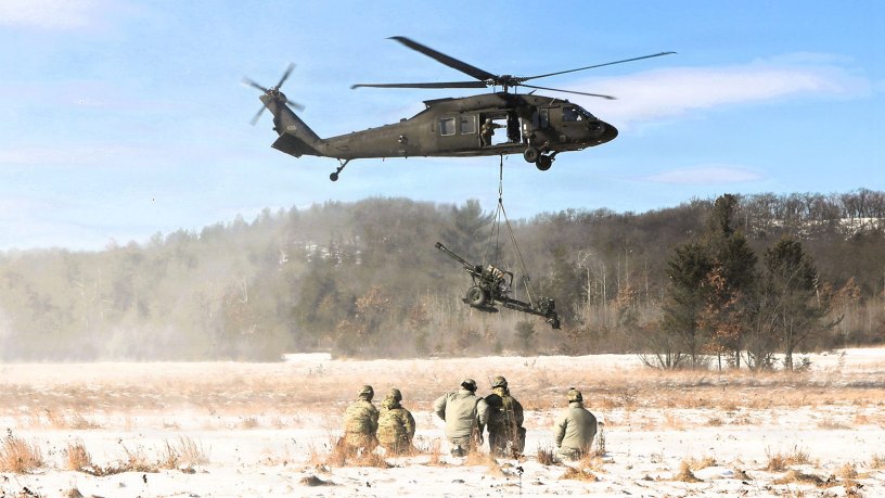 Wisconsin National Guard’s 1st Battalion, 120th Field Artillery holds winter sling-load training at Fort McCoy