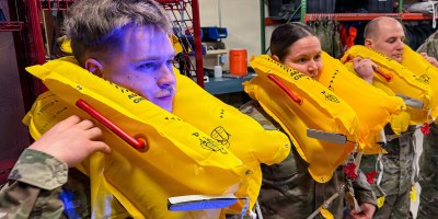 Airmen complete water survival training at Fairchild AFB