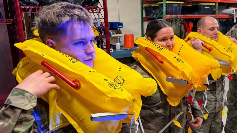Airmen complete water survival training at Fairchild AFB