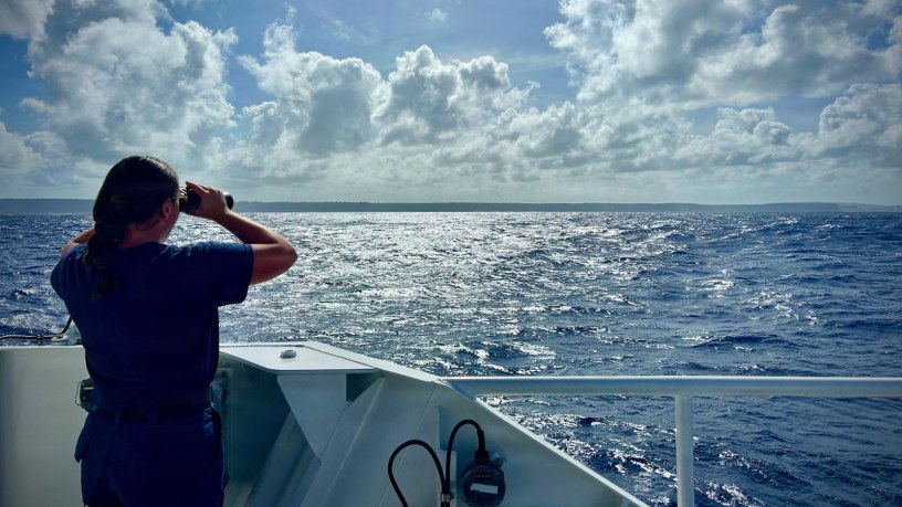 USCGC Frederick Hatch crew search for distressed swimmer off Guam