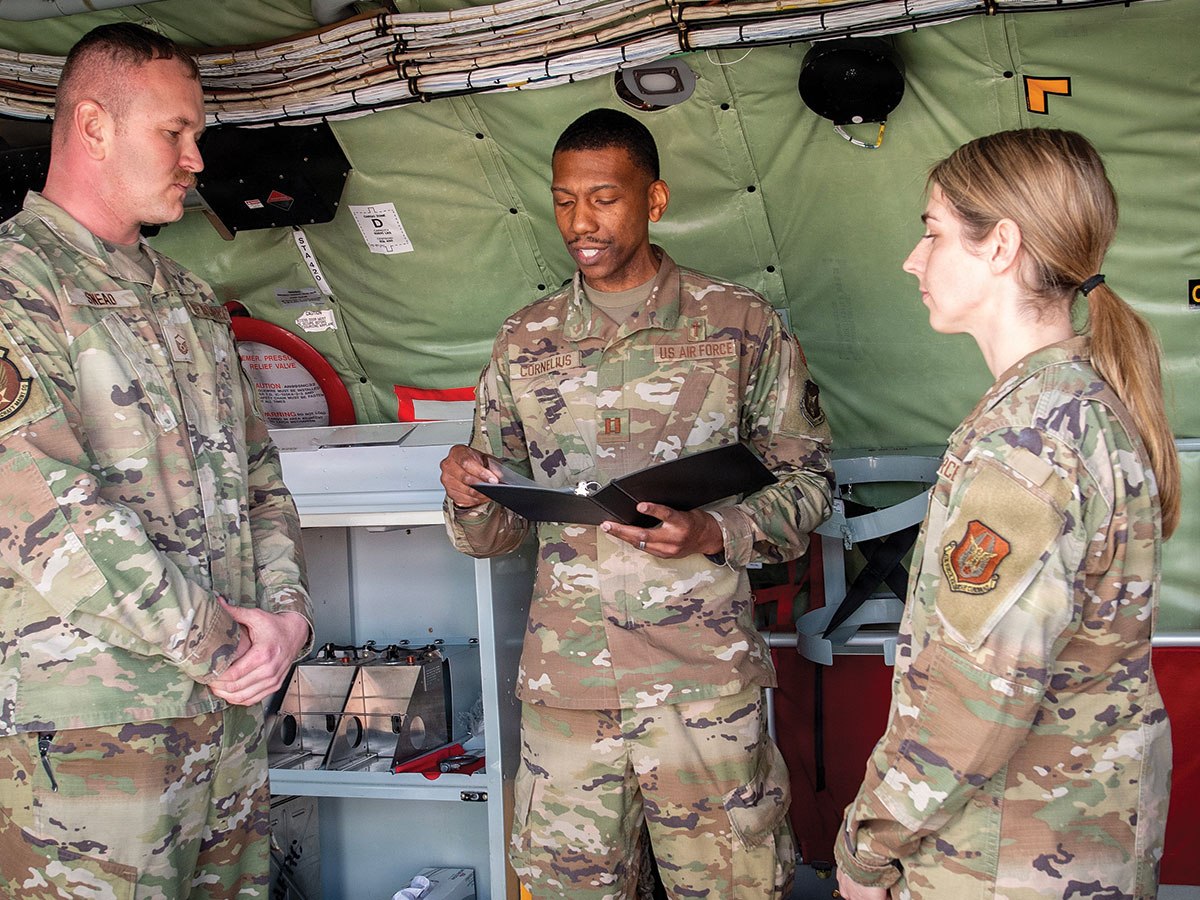Love takes flight: Two Grissom crew chiefs tie the knot on a&nbsp;tanker