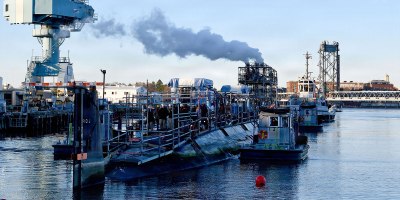 USS Washington (SSN 787) enters dry dock at Portsmouth Naval Shipyard for a scheduled maintenance period Nov. 14, 2024. The dry docking of a submarine is a critical step in the repair and modernization of a submarine’s service life, ensures fleet readiness, and maintains the Navy's long-term advantage over adversaries by preparing to meet both current and future challenges