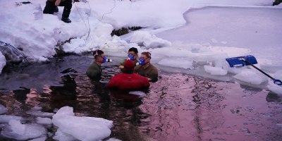Through its cold-water immersion studies, NHRC develops life-saving strategies that enable the warfighter to overcome the initial, lethal shock of entering frigid water. This vital research provides U.S. Naval, Marine Corps, and joint forces with the tools to maintain cognitive function and enhance survivability in the most extreme maritime environments. (U.S. Navy photo by Matthew Reyes/released)