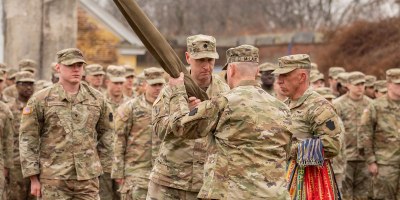 The 103rd Brigade Engineer Battalion, part of the 56th Stryker Brigade Combat Team, was inactivated during a ceremony March 6, 2026, in Philadelphia. The battalion is being inactivated as part of the 56th SBCT’s conversion to a mobile brigade combat team. (U.S. Army National Guard photo by Sgt. Tristan Murry)