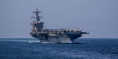 Nimitz-class aircraft carrier USS Abraham Lincoln (CVN 72) prepares to pull alongside Henry J. Kaiser-class fleet replenishment oiler USNS Henry J. Kaiser (T-AO-187) during a replenishment-at-sea in the U.S. Central Command area of responsibility, Mar. 10, 2026. (U.S. Navy photo)