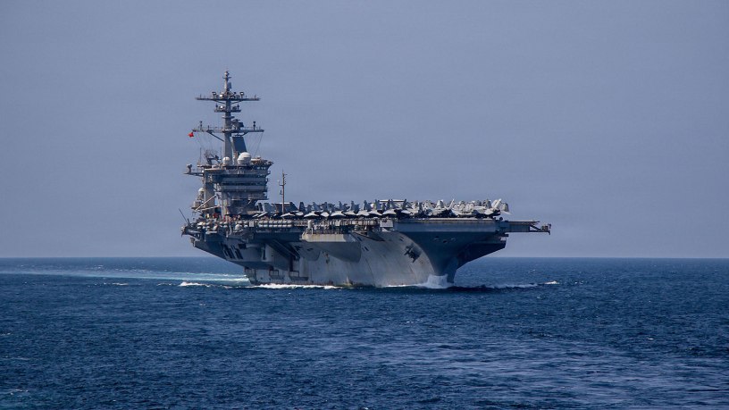 Nimitz-class aircraft carrier USS Abraham Lincoln (CVN 72) prepares to pull alongside Henry J. Kaiser-class fleet replenishment oiler USNS Henry J. Kaiser (T-AO-187) during a replenishment-at-sea in the U.S. Central Command area of responsibility, Mar. 10, 2026. (U.S. Navy photo)