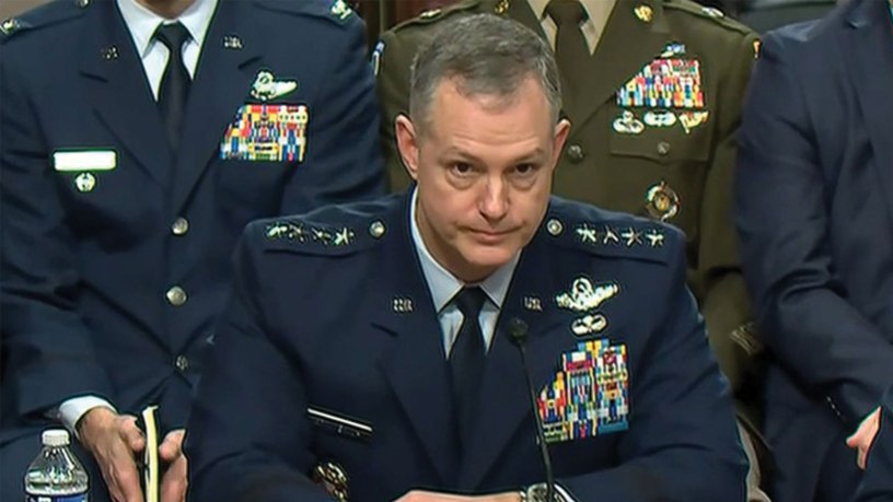 Air Force Gen. Alexus Grynkewich, commander of U.S. European Command and supreme allied commander Europe, testifies before the Senate Armed Services Committee in Washington, March 12, 2026.