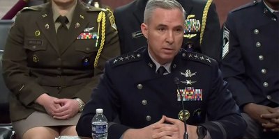 Space Force Gen. Stephen N. Whiting, commander of U.S. Space Command, testifies before the Senate Armed Services Committee in Washington, March 26, 2026.