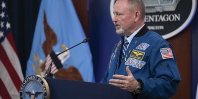 NASA astronaut and retired Navy Capt. Barry Eugene "Butch" Wilmore speaks with personnel at the Pentagon, March 26, 2026.