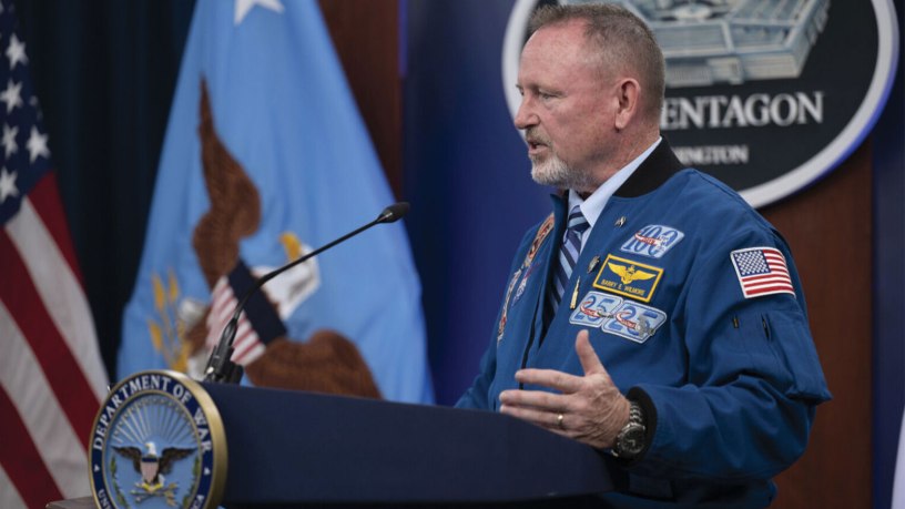 NASA astronaut and retired Navy Capt. Barry Eugene "Butch" Wilmore speaks with personnel at the Pentagon, March 26, 2026.