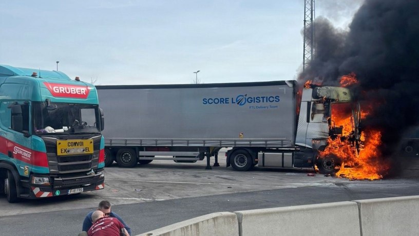 Maj. Brian Bailey, a chaplain at U.S. Army Garrison Italy, was returning to Vicenza from a course in Grafenwöhr, Germany, on May 8 when he helped rescue a driver from a tractor-trailer cab engulfed by flames at an Austrian rest area. (Courtesy photo.)
