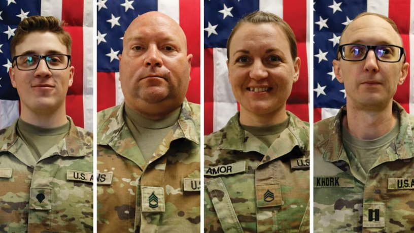 (L to R) Sgt. Declan J. Coady, Sgt. 1st Class Noah L. Tietjens, Sgt. 1st Class Nicole Amor and Capt. Cody Khork. (U.S. Army)