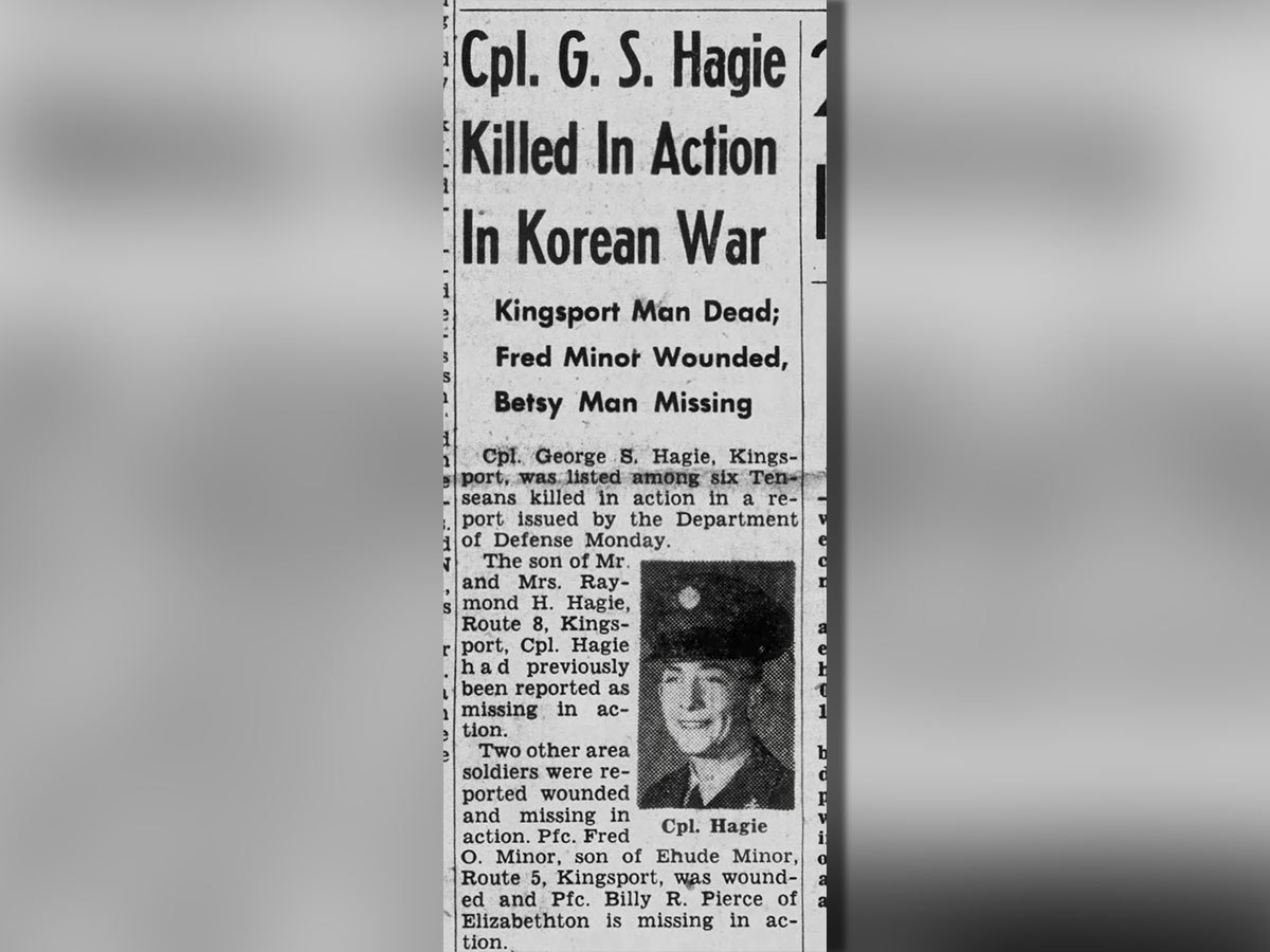 Korean War Soldier lost in 1950 to Be Buried in Johnson City,&nbsp;Tennessee