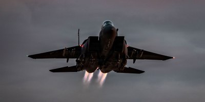 A U.S. Air Force F-15E Strike Eagle aircraft takes off from a base in the Middle East, Jan. 18, 2026. The F-15E Strike Eagle is a dual-role fighter designed to perform air-to-air and air-to-ground missions at low altitude, day or night and in all weather. (U.S. Air Force photo by Senior Airman Jared Brewer)