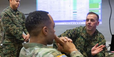 From 2 March until 20 March, Project Dynamis executed Serial 005 of the Dynamis Series which focused on a multi-theater “sandbox” assessment leveraging the Systems of Systems Naval Integration Experiment (SOSNIE) in Charleston, South Carolina and Ivy Sting V in Fort Carson, Colorado. This allowed Project Dynamis to evaluate solution performance, scalability, and extensibility across multiple FMF theater organizations that were executing manned and unmanned operations. Serial 005 also allowed for the demonstration of control of autonomous and unmanned systems. (U.S. Marine Corps Photo)