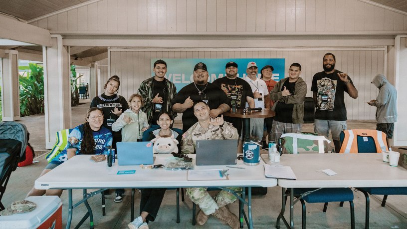 U.S. Army Sgt. Luis M. Mendez volunteers in support of shelter operations at Inspire Church Mililani, Oahu, Hawaii, March 20–24, 2026, after severe storms and flooding displaced local families. While on leave, Mendez served as assistant location director, security lead and on-site paramedic, helping coordinate care, safety and resources for evacuees. (courtesy photo)