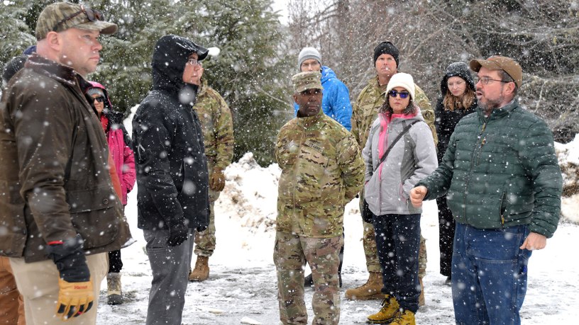 Adam Telle, Army assistant secretary for civil works, met with city and borough of Juneau, Alaska, officials March 24, 2026, about the ongoing U.S. Army Corps of Engineers flood mitigation efforts in the Mendenhall River Valley. The meeting was an opportunity to reiterate Corps of Engineers' commitment to helping for the Mendenhall community.