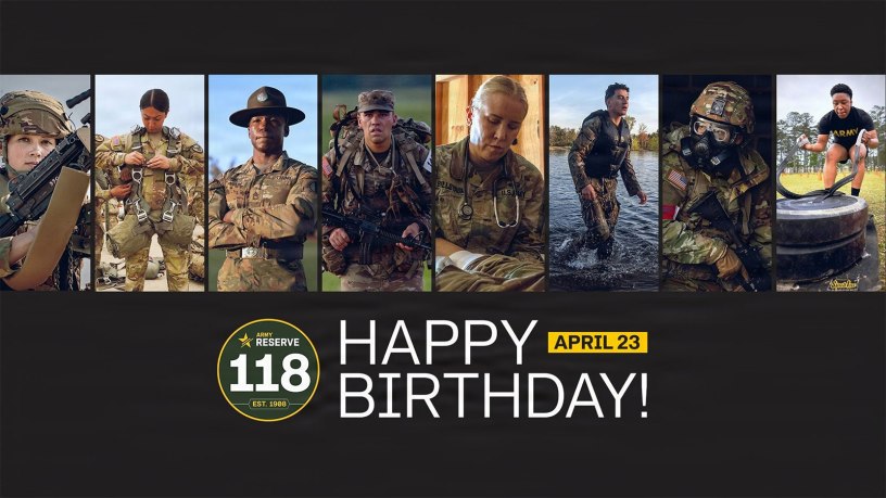 Celebrating 118 years of the U.S. Army Reserve and recognizing the dedication of Citizen Soldiers who strengthen readiness and support the Total Army. Graphic submitted by Gloria Holt, USARC.