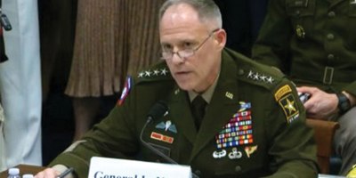 Acting Army Vice Chief of Staff Gen. Christopher C. LaNeve testifies before the House Armed Services Committee's readiness subcommittee in Washington, April 15, 2026.