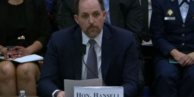 Bradley D. Hansell, undersecretary of war for intelligence and security, testifies during a hearing before the House Armed Services Committee’s intelligence and special operations subcommittee in Washington, April 16, 2026.