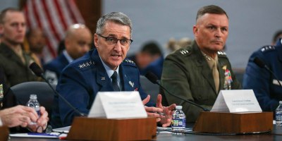 Air Force Gen. Steve Nordhaus, chief of the National Guard Bureau, joins reserve component chiefs to testify before the House Appropriations Committee Subcommittee on Defense during a National Guard and Reserve Forces oversight hearing in Washington, April 17, 2026. (U.S. Army photo by Master Sgt. Zach Sheely)