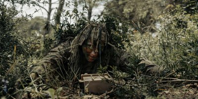 U.S. Marine Corps Cpl. Christian Contreras, an infantryman assigned to Ground Sensor Platoon, 2nd Intelligence Battalion, II Marine Expeditionary Force Information Group, places a ground sensor as part of ground sensor training with Tunisian special forces in Bizerte, Tunisia, April 22, 2026.