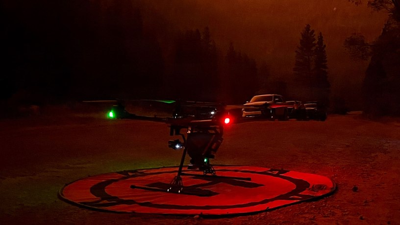 While unauthorized drones in restricted airspace can halt firefighting air operations, the Forest Service is increasingly incorporating uncrewed aerial systems in wildfire operations. From 2019 to 2025 the Forest Service has increased drone flights by 2,483% on active incidents (Forest Service photo by Dirk Giles)