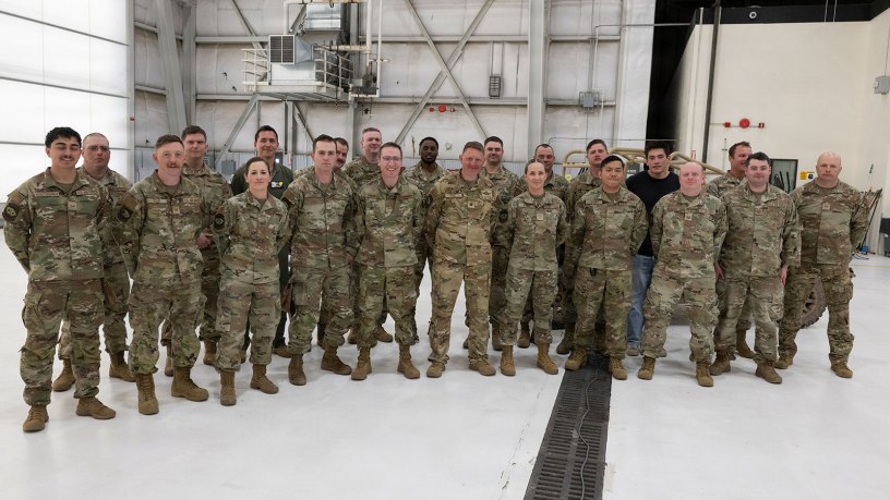 The 111th Contingency Response Squadron poses for a group photo after the activation of the unit at Fairchild Air Force Base, Wash. April 19, 2026. The 141st Operations Group is the parent organization to the newly activated 111th Contingency Response Squadron assigned to the 141st Air Refueling Wing, Washington Air National Guard.