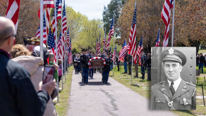 The Minnesota National Guard's Military Funeral Honors Team carries Army Capt. Willibald Bianchi's casket during a memorial ceremony held at New Ulm City Cemetery in Minnesota, May 2, 2026. Bianchi was killed Jan. 9, 1945, and his mother received his Medal of Honor June 7, 1945, on his behalf during a ceremony at Fort Snelling, Minn. His remains were unidentified until August 2025.