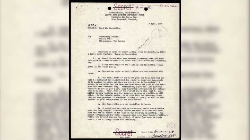 DOW-UAP-D017, UAP Reported at Sandia Base, 1948-1950