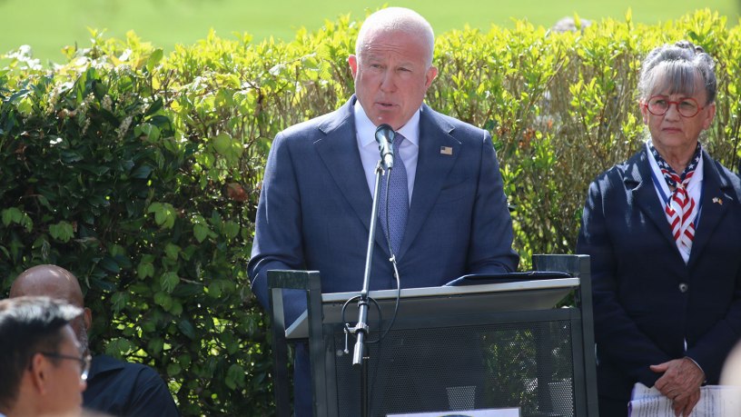 Capt. Kevin Ladron Thomas, chaplain for United States Air Force in Europe, delivers an invocation during the Wereth 11 Memorial Observance on May 9 in Wereth, offering prayers for the people of Belgium, visiting attendees and the fallen Wereth 11 Soldiers. The ceremony honored the lives and sacrifice of the 11 African American Soldiers of the 333rd Field Artillery Battalion who were captured, tortured and killed by Nazi forces during Battle of the Bulge.
