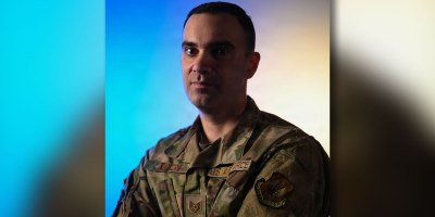 U.S. Air Force Tech. Sgt. Joseph Dixon, 31st Force Support Squadron education center civilian training manager, poses for a portrait at Aviano Air Base, Italy, May 11, 2026. April 20th, Dixon encountered a motorcycle crash and administered first aid, ultimately saving the victim’s life. (U.S. Air Force photo by Senior Airman Zachary Jakel)