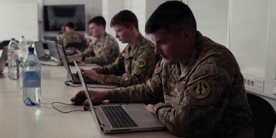 Soldiers from Information Defense Company (IDCO), Multi-Domain Ccommand - Europe (MDC-E) joined Soldiers from 169th Cyber Protection Team, Maryland Army National Guard and Estonian Defence Forces to train on cyber defense skills as part of USAREUR-AF's Sword 26 exercise. Tallinn, Estonia, 18 May 2026.