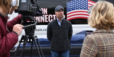 Dave Tookmanian, garrison strategic community liaison, discusses the new Carson Connector app-based ride share program with local media May 20, 2026. The service will offer hundreds of pre-selected pickup and drop-off locations throughout post and two off-post locations.