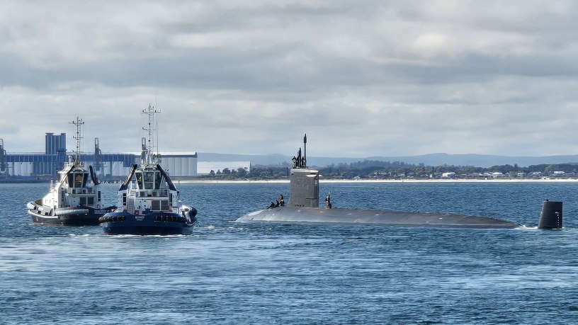 USS Hawaii (SSN 776) departs HMAS Stirling Sept. 10, marking the conclusion of a historic submarine maintenance period in Western Australia.