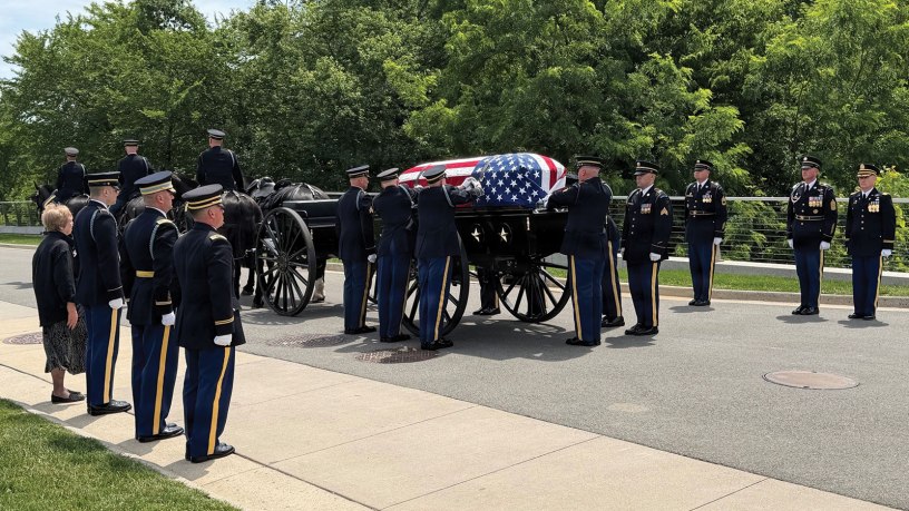 During World War II, U.S. Army Cpl. Malcolm S. Webb endured the Bataan Death March and died of dysentery at Cabanatuan POW Camp #1. More than 2,500 POWs at that camp perished from hunger and disease — including Webb, who died of dysentery there on June 29, 1942 and was buried in a common grave with 25 other deceased POWs. In November 2019, the Defense POW/MIA Accounting Agency (DPAA) exhumed the gravesite in Manila. DPAA accounted for Webb on Sept. 11, 2024. He was laid to rest at Arlington National Cemetery on June 1, 2026. Photo by Civilian Kevin Hymel