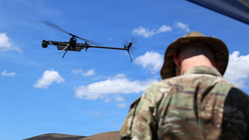 Warrant Officer 1 Gregory Hederich, UAS Operations Tech, 81st Multi-Functional Reconnaissance Company operates an Anduril GhostX drone during the counter-UAS field day demonstration at the Yakima Training Center, Wash., June 2, 2026. (U.S. National Guard photo by Joseph Siemandel)