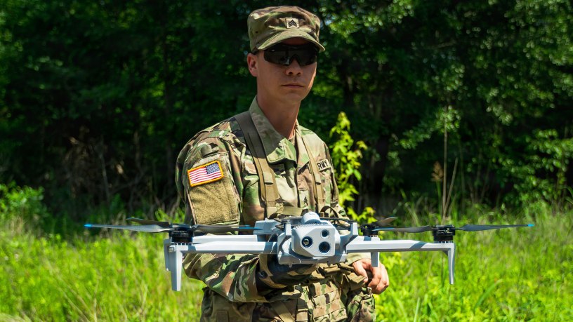 Leaders assigned to the 39th Infantry Brigade Combat Team, Arkansas Army National Guard, observe a counter-unmanned aircraft system demonstration during annual training at Fort Chaffee Joint Maneuver Training Center, Arkansas, June 2, 2026.