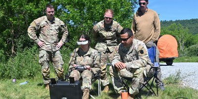 Soldiers at the Fort Indiantown Gap Unmanned Aircraft System Training and Innovation Facility receive new equipment training on the Neros Archer first-person-view drone June 3, 2026.