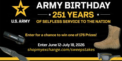 It’s the Army’s 251st birthday, but these gifts are for military shoppers. The Army & Air Force Exchange Service is rolling out an Army birthday sweepstakes, with 176 prizes totaling nearly $7,700.