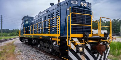 A locomotive belonging to the 628th Logistics Readiness Squadron sits idle at Joint Base Charleston, South Carolina, June 16, 2026.