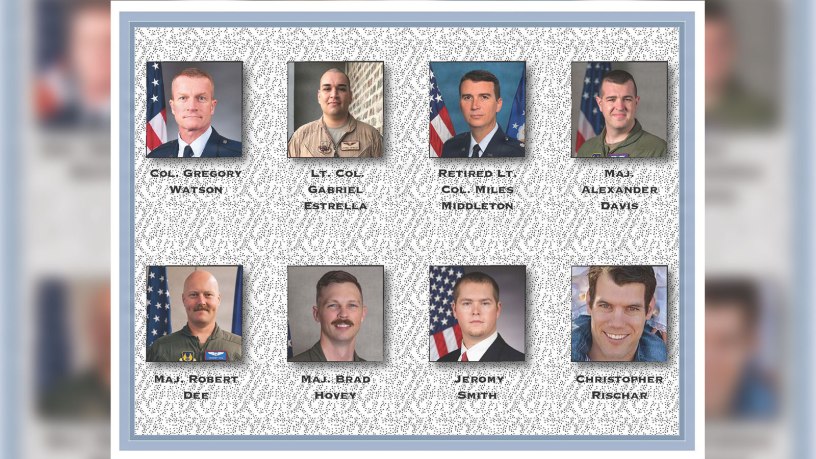 Following a 24-hour waiting period after all next-of-kin notifications were completed, in accordance with Department of War policy, Edwards Air Force Base released the names of the eight people killed when a B-52 Stratofortress crashed shortly after takeoff during a routine test mission Monday.
