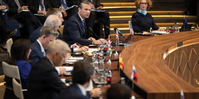 Secretary of War Pete Hegseth delivers remarks before a North Atlantic Council meeting at NATO headquarters in Brussels, June 18, 2026.
