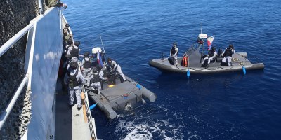 Members of the Armed Forces of the Philippines board U.S. Coast Guard Sentinel-class fast response cutter Charles Moulthrope (WPC 1141) during a Maritime Cooperative Activity.